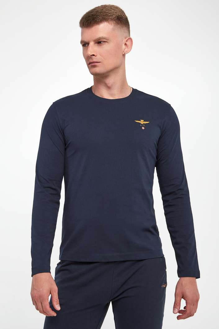 Longsleeve męski z logo AERONAUTICA MILITARE