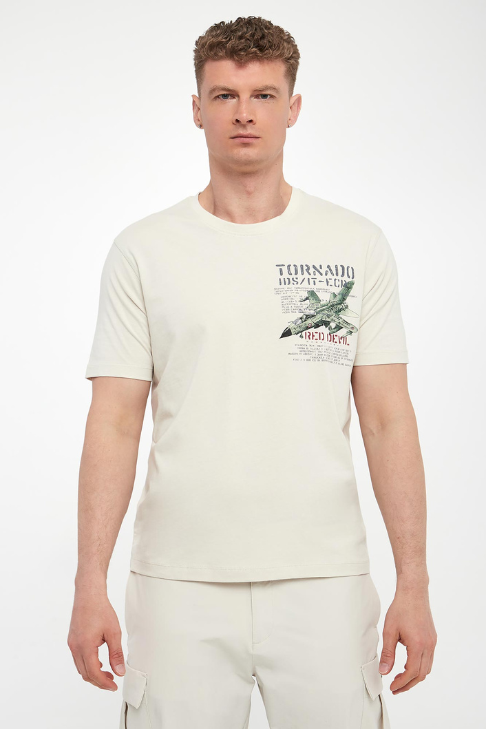 T-shirt męski z nadrukiem AERONAUTICA MILITARE