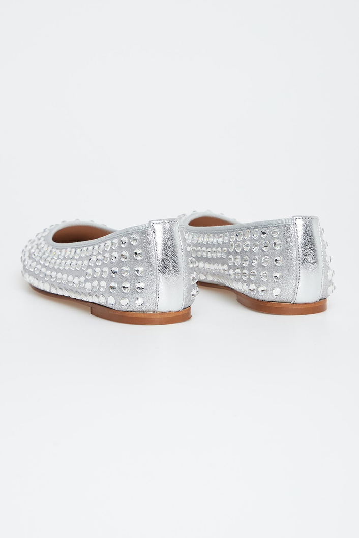 Baleriny skórzane z cyrkoniami CESARE CASADEI