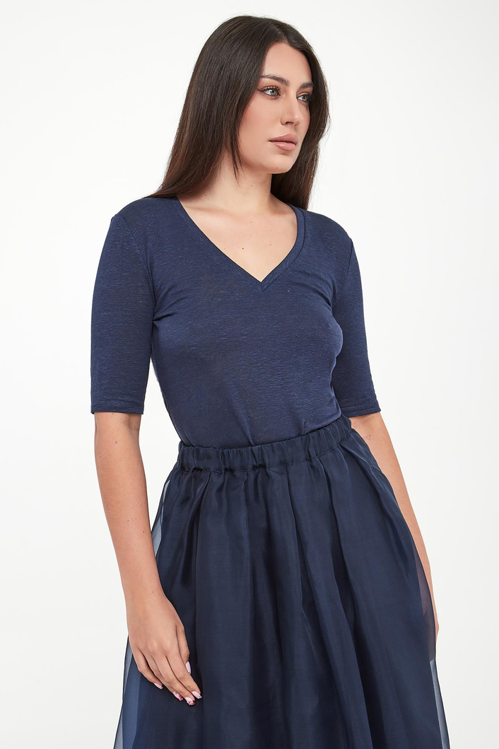 T-shirt damski lniany Opzione WEEKEND MAX MARA