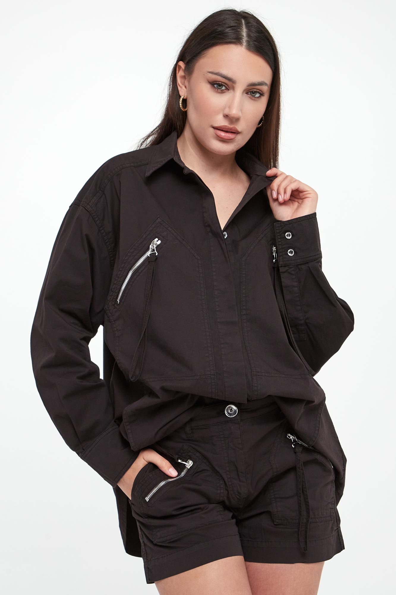 Koszula damska Garrett PINKO Czarny Oversize