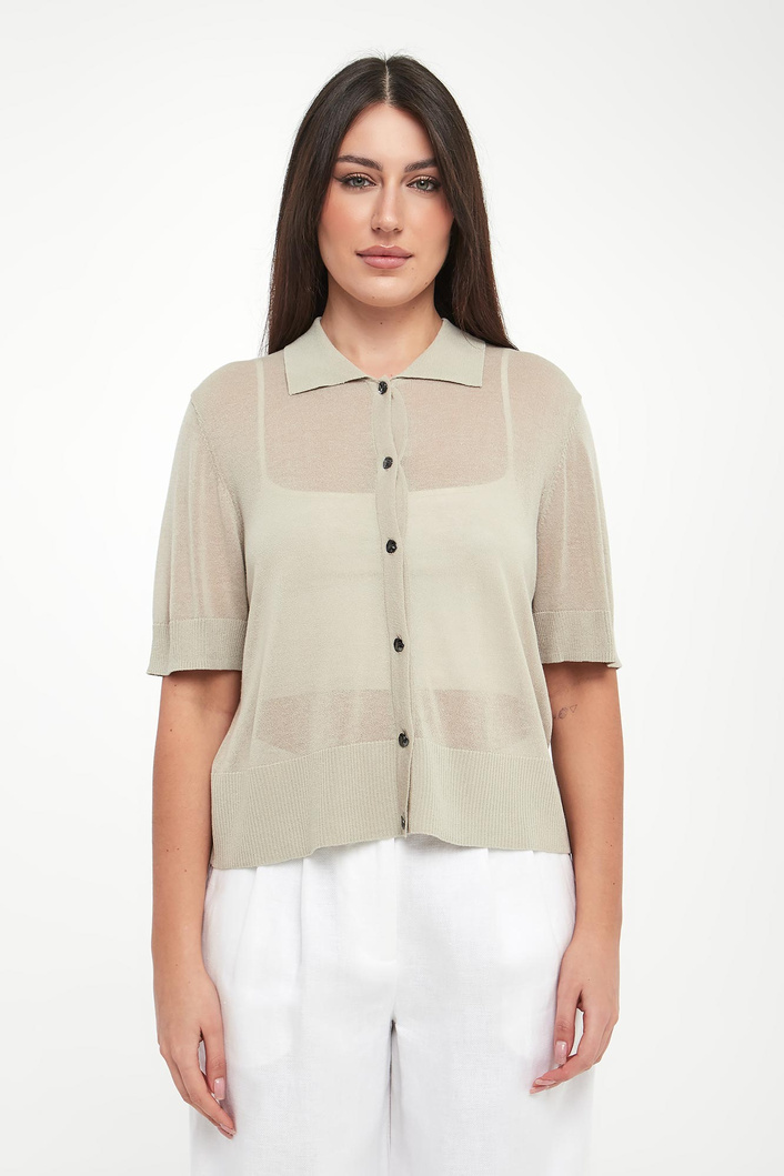 Kardigan damski z kołnierzem polo ARMANI EXCHANGE