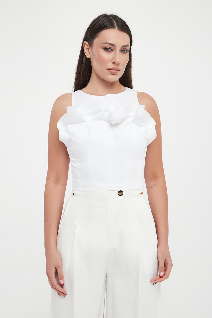 Top damski z falbaną ELISABETTA FRANCHI
