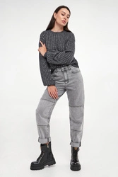 Jeansy damskie z cyrkoniami Mom1 MARELLA