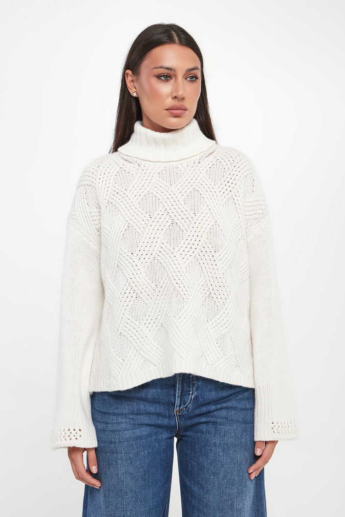 Sweter damski wełniany z golfem TWINSET