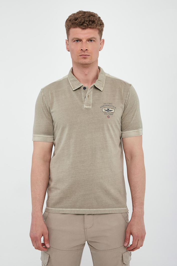 Polo męskie z naszywką AERONAUTICA MILITARE