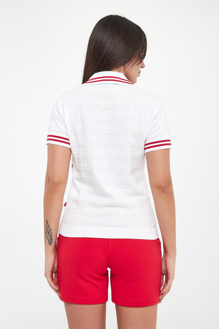 Polo damskie z tłoczonym logo Kalena JOOP! JEANS
