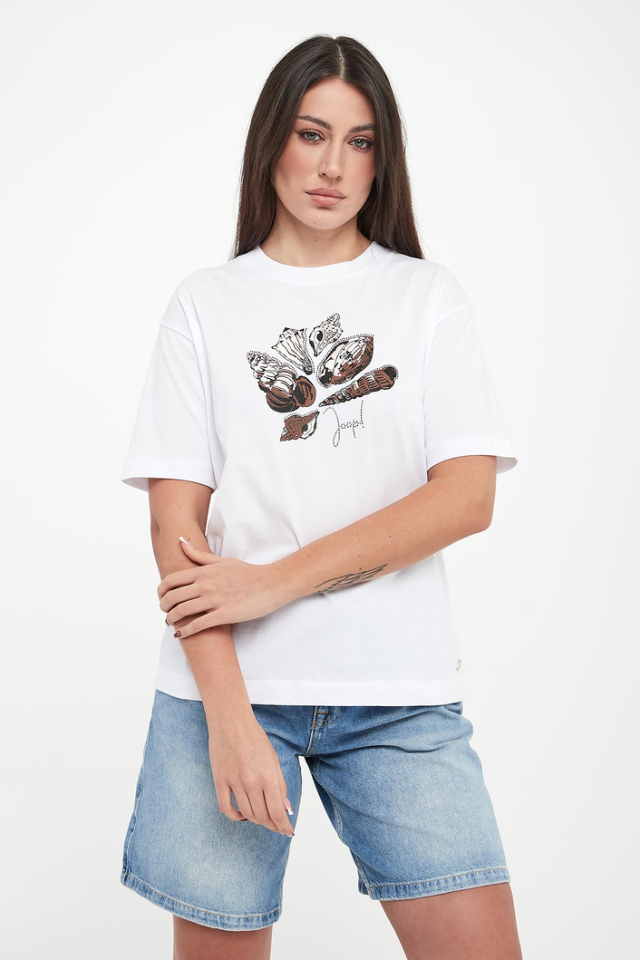 T-shirt damski z nadrukiem muszli Tristane JOOP!