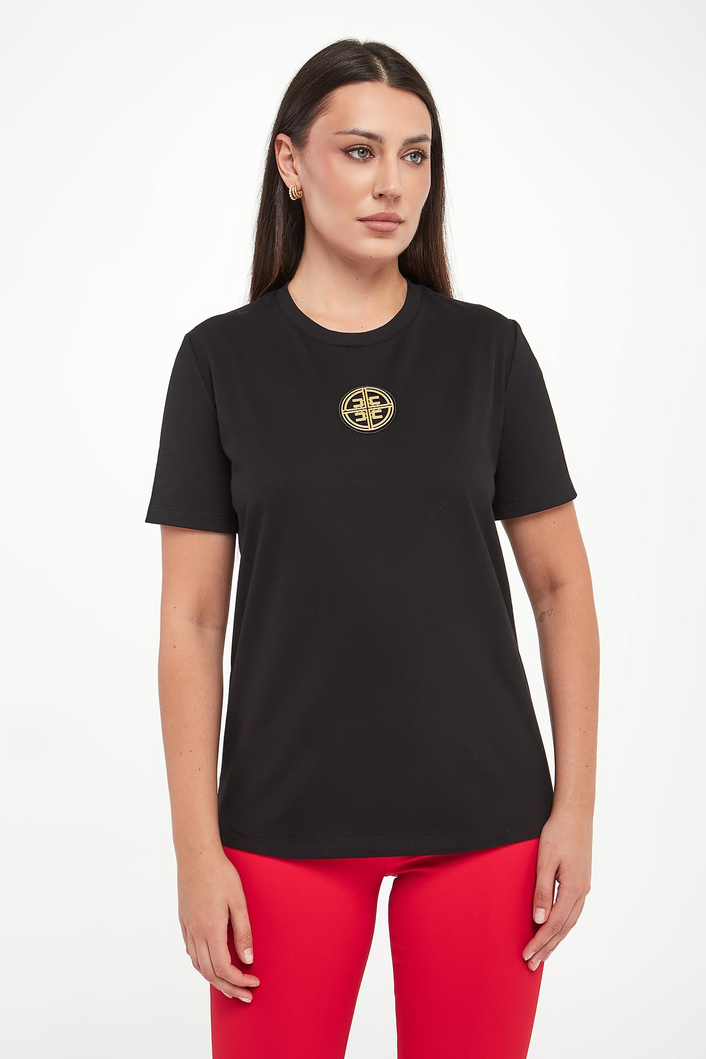 T-shirt damski z logo ELISABETTA FRANCHI
