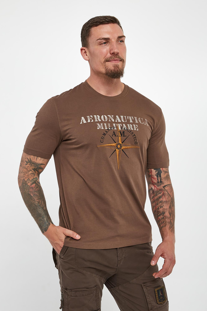 T-shirt męski z logo AERONAUTICA MILITARE