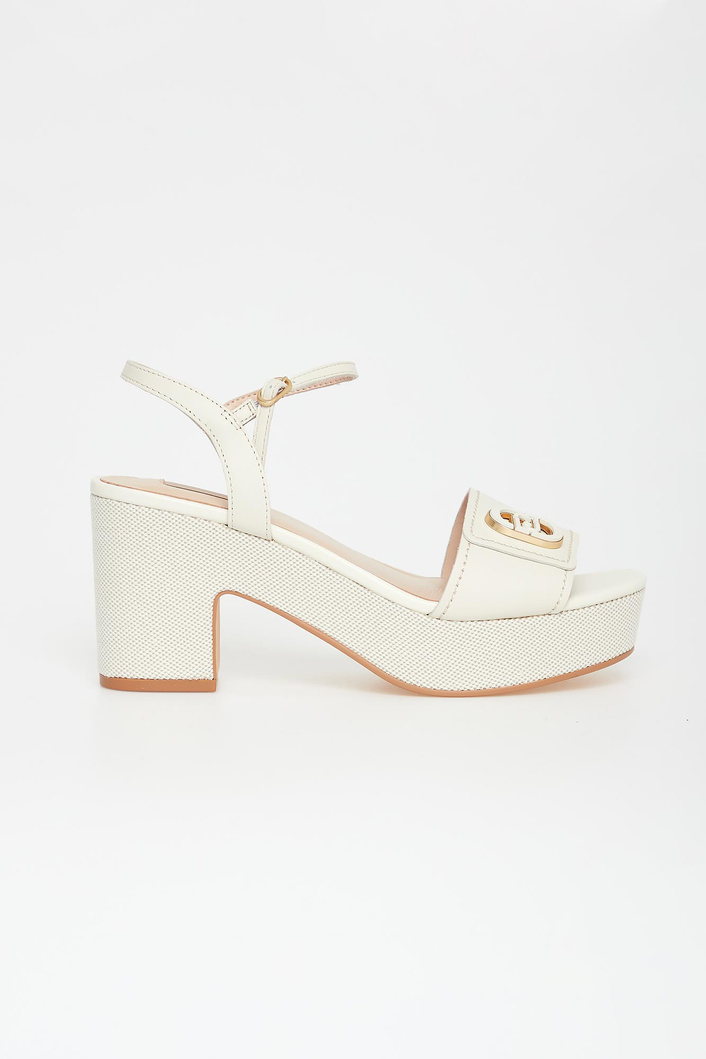 Sandały damskie skórzane na słupku LIU JO