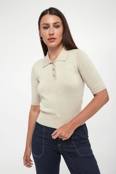 Sweter polo damski z lureksu LIU JO