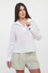 Bluzka damska lniana ARMANI EXCHANGE