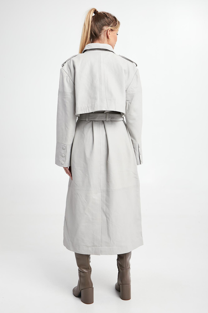 Płaszcz damski skórzany GESTUZ