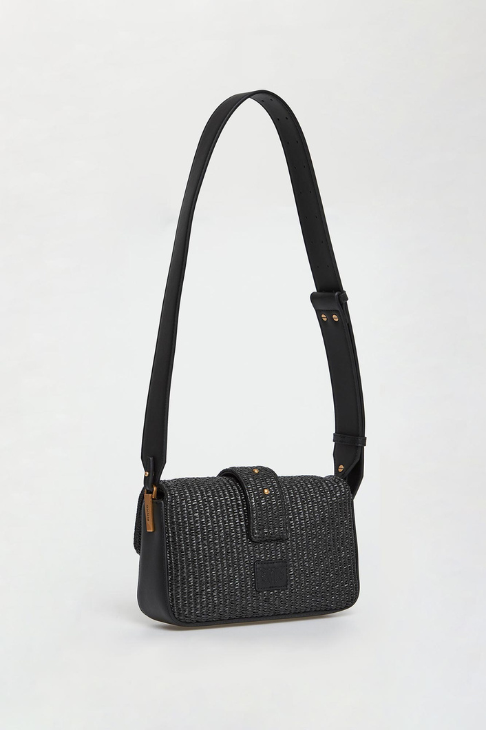 Torebka damska z rafii Mini Slouchy Fl Rafia PINKO