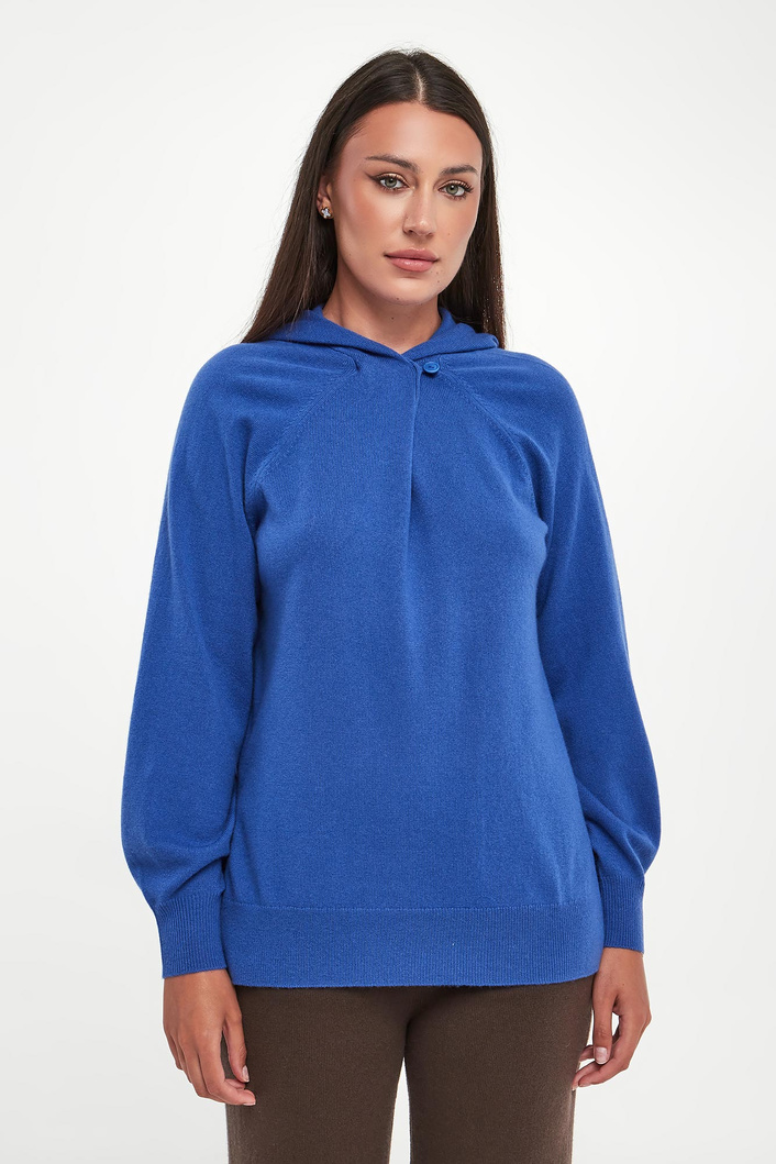 Sweter damski wełniany z kapturem Eguale MM