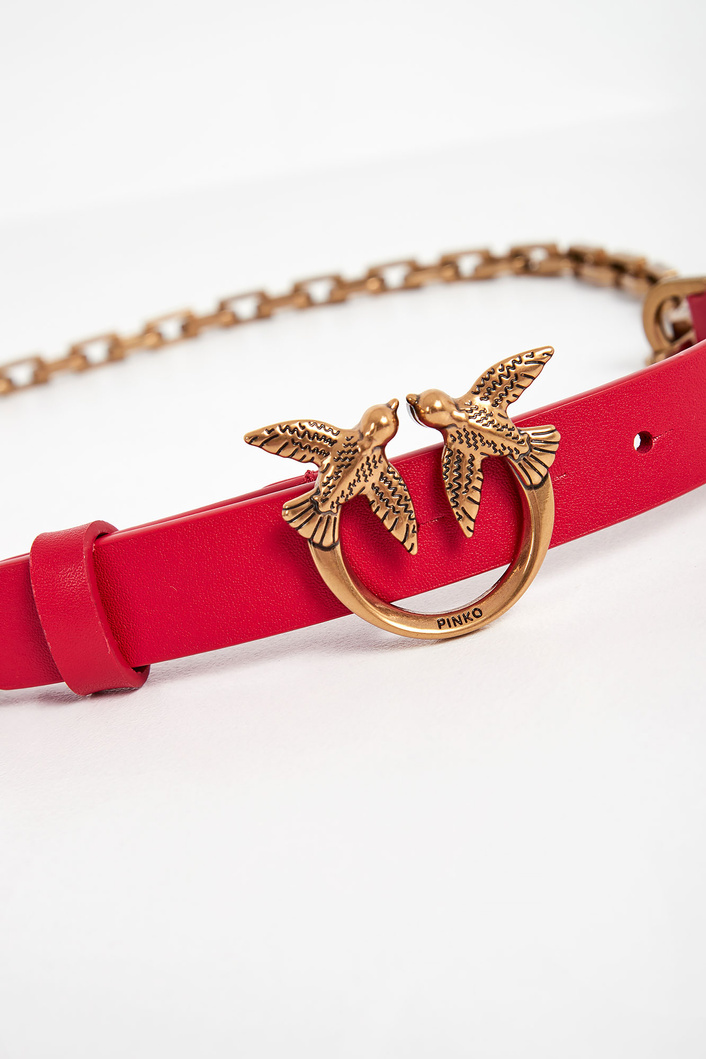Pasek skórzany z łańcuchem PINKO