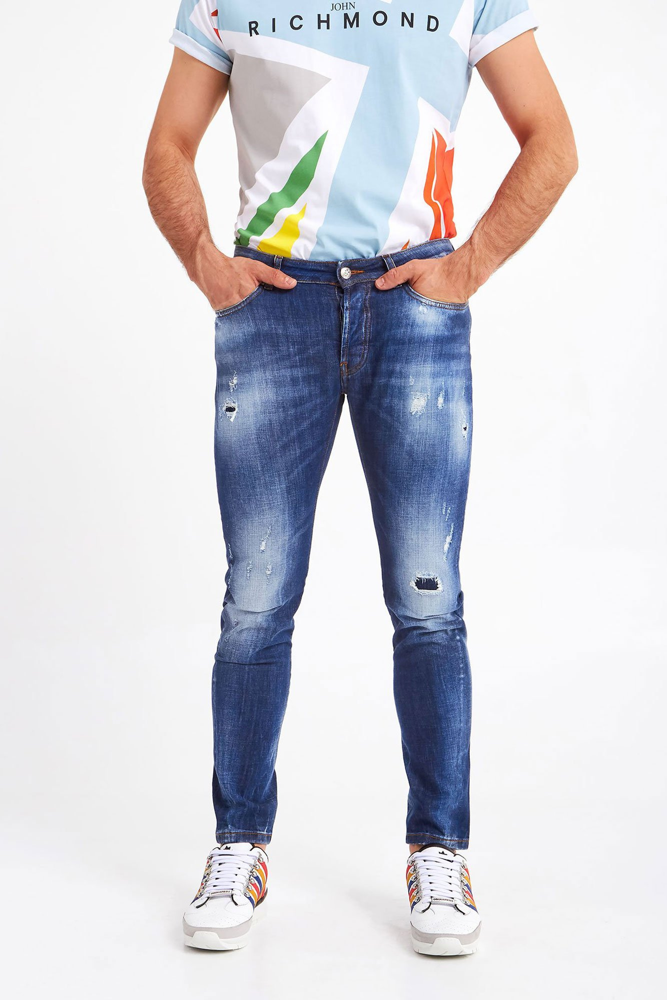 Jeansy Choebus JOHN RICHMOND Niebieski  Slim