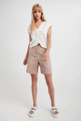 Spodenki damskie lniane Vistola MARELLA MONOCHROME