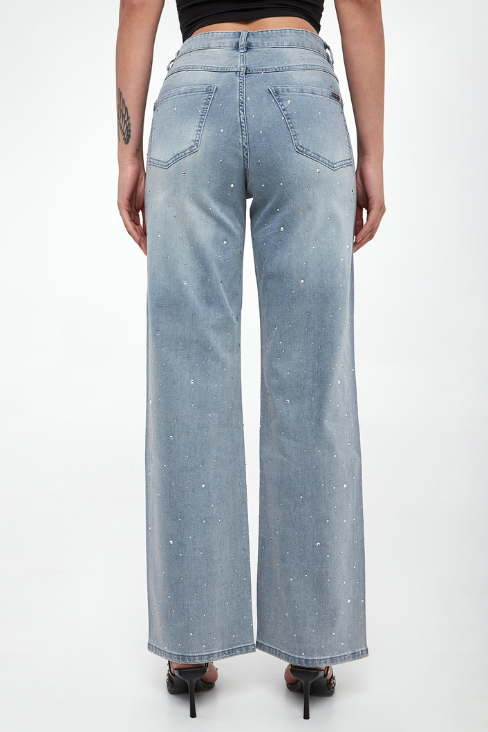 Jeansy damskie z kryształkami JOSEPH RIBKOFF