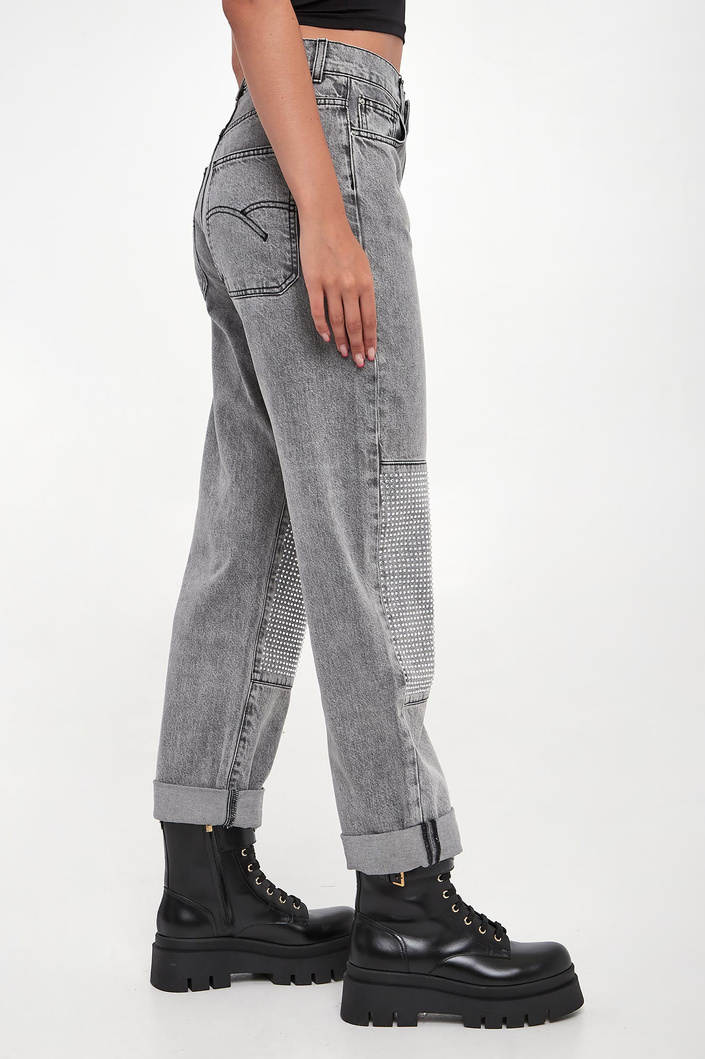 Jeansy damskie z cyrkoniami Mom1 MARELLA