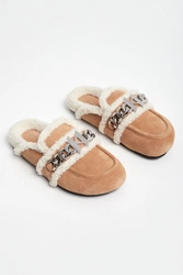 Klapki zamszowe KARL LAGERFELD