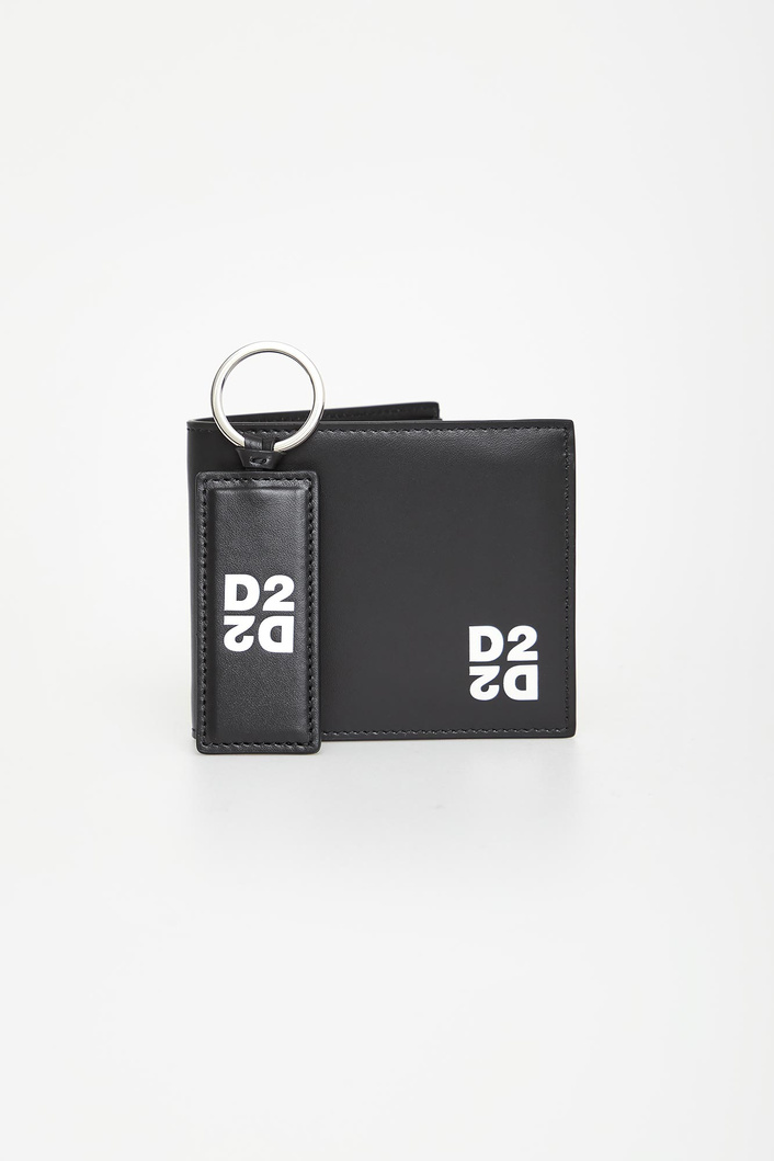Zestaw portfel + brelok męskie skórzane DSQUARED2