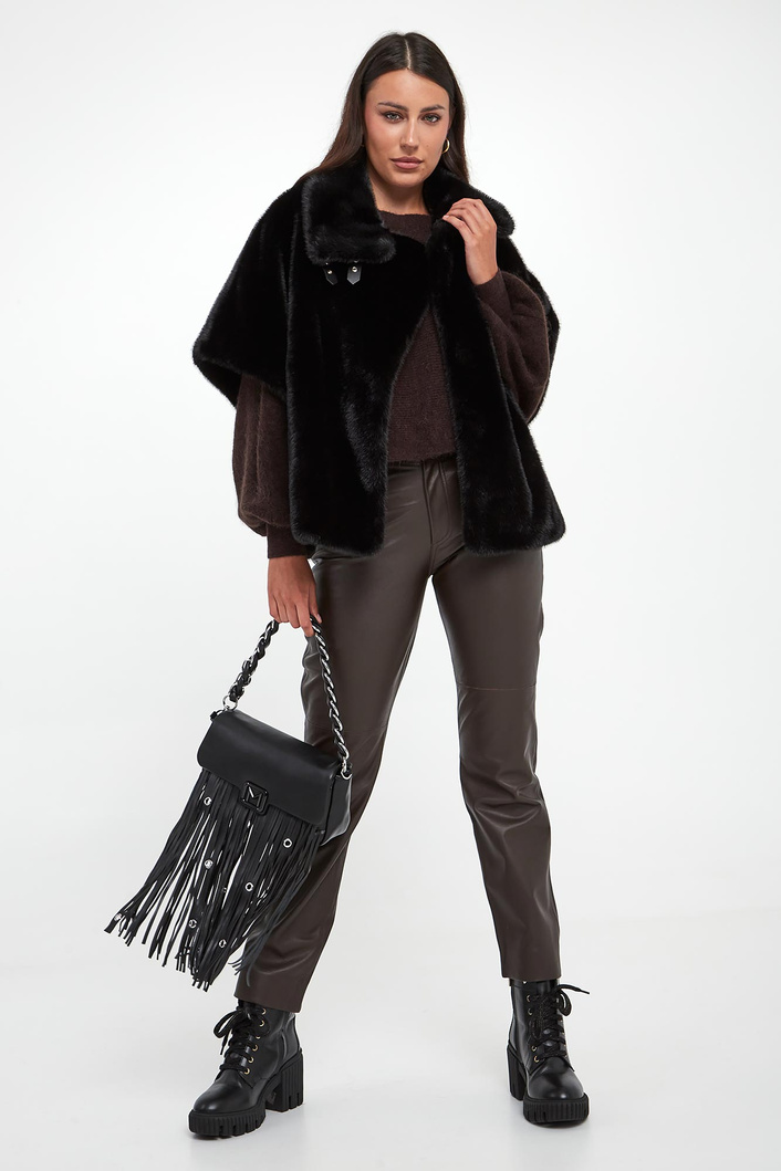 Ponczo futrzane Comodino PINKO