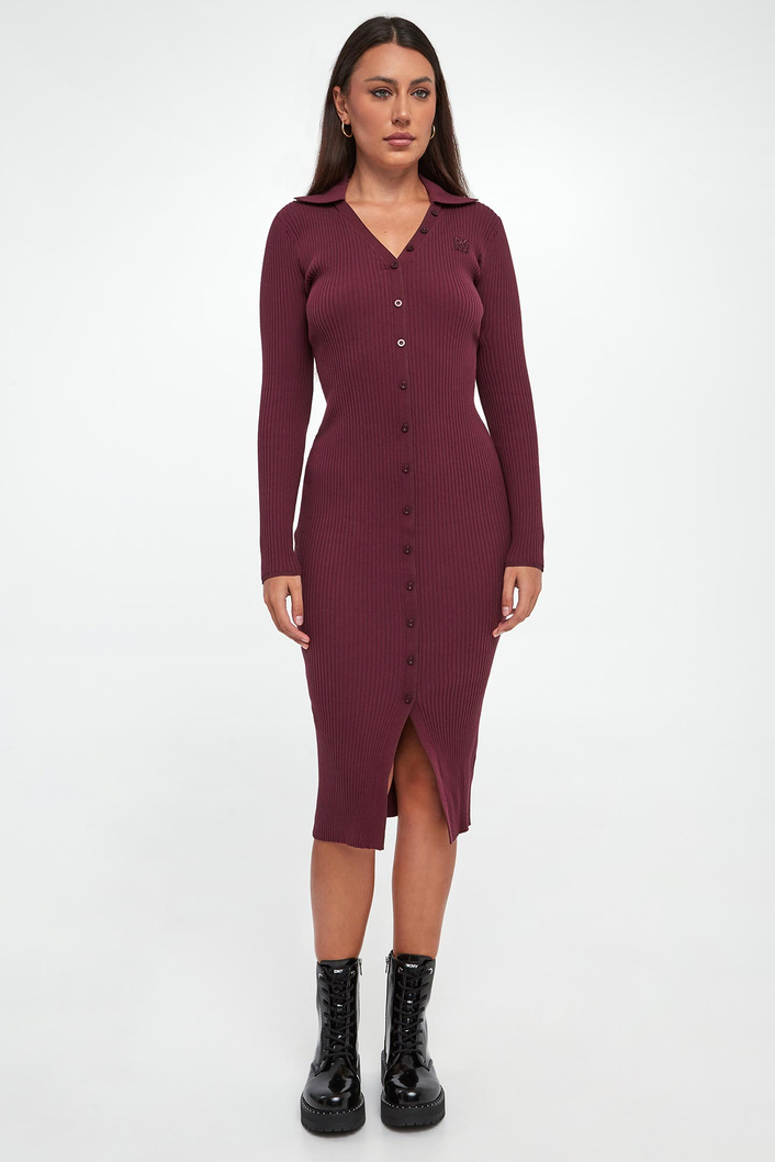 Sukienka prążkowana midi DKNY