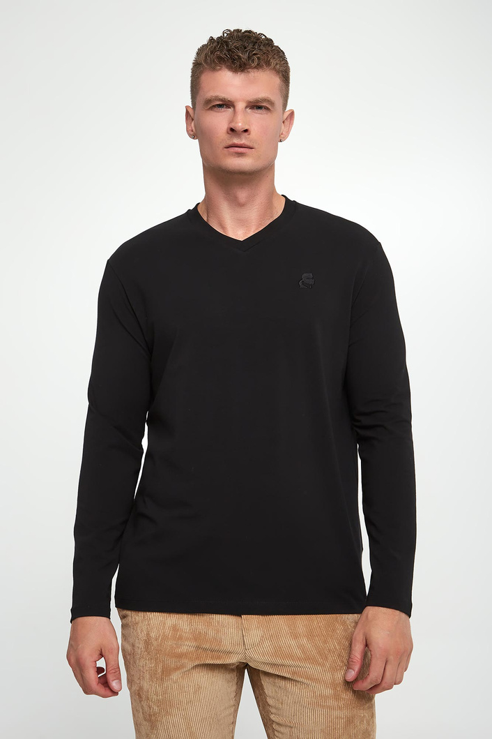 Longsleeve męski z logo KARL LAGERFELD