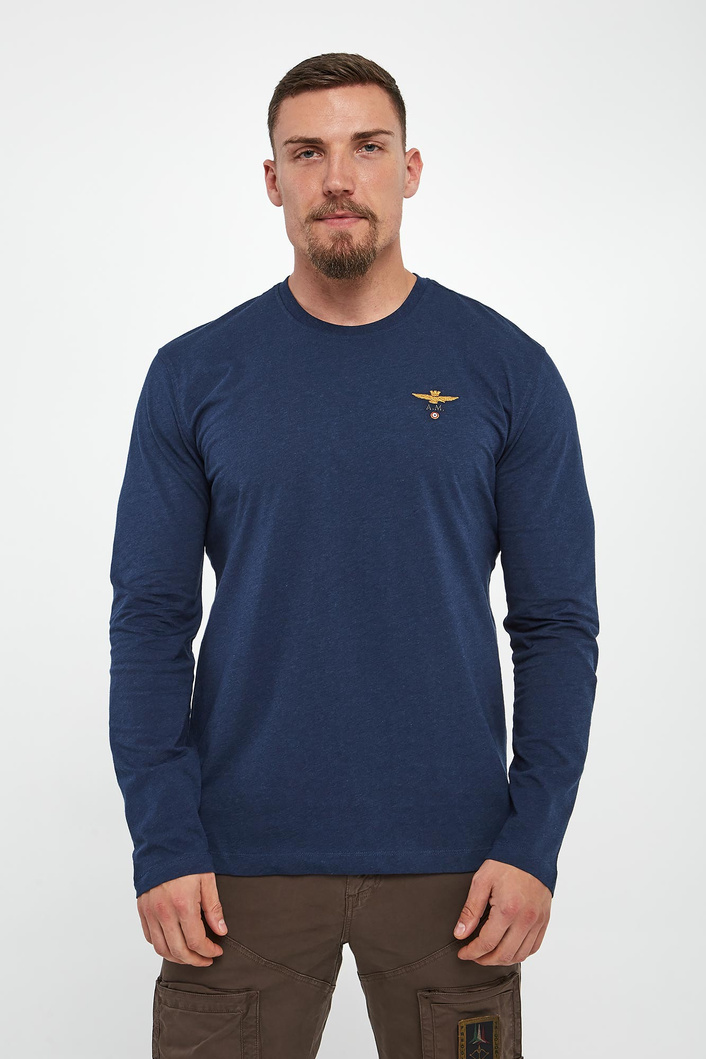 Longsleeve męski z logo AERONAUTICA MILITARE