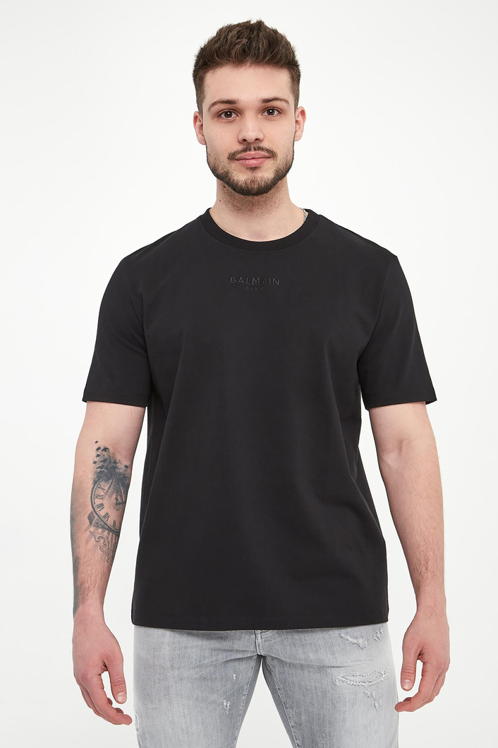 T-shirt męski z haftem BALMAIN