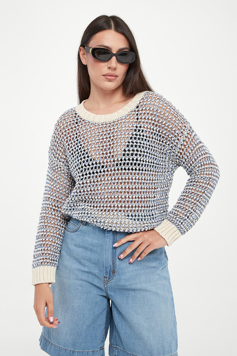 Sweter damski ażurowy lniany Onirica WEEKEND MAX MARA