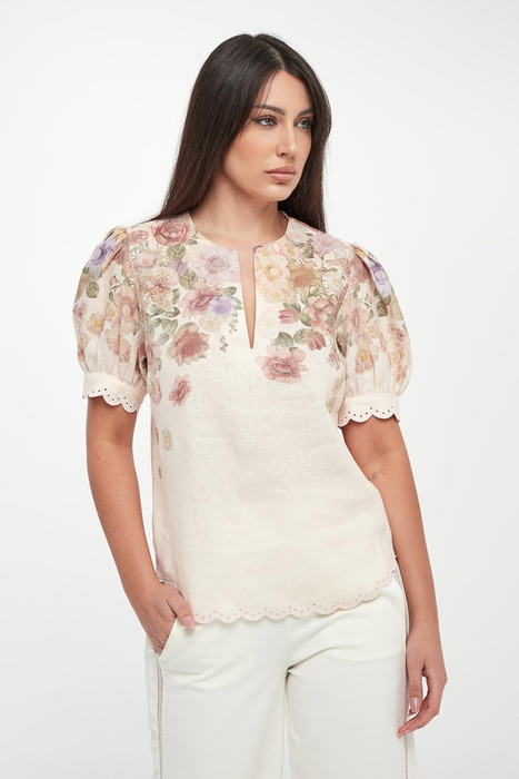 Bluzka damska lniana w kwiaty TWINSET