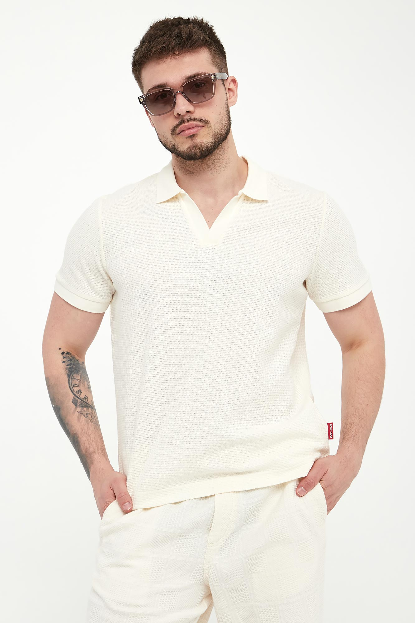 Polo męskie Pono JOOP! JEANS Ecru Regular