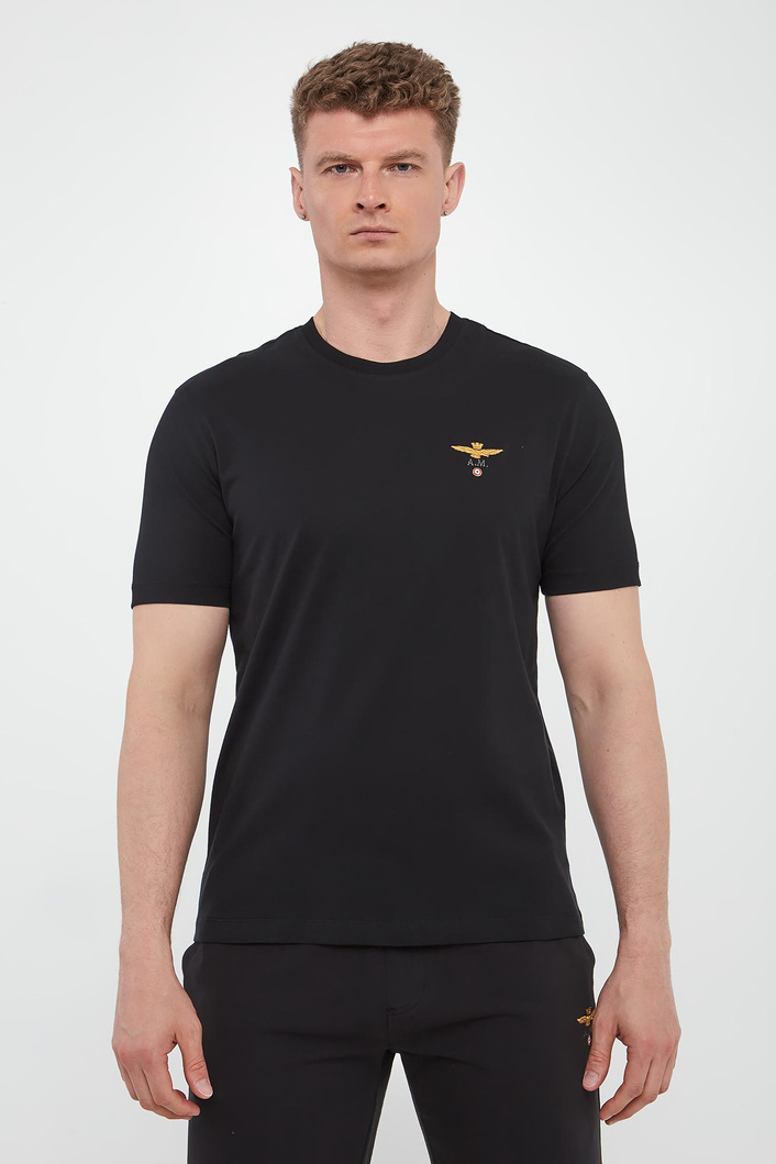  T-shirt męski z logo AERONAUTICA MILITARE
