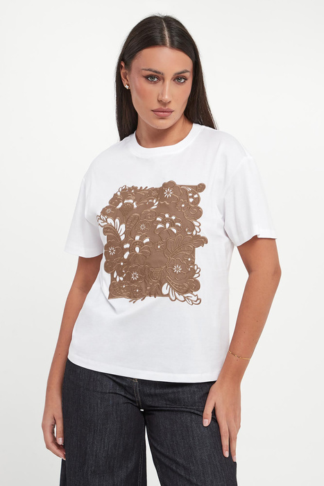T-shirt damski z haftem TWINSET