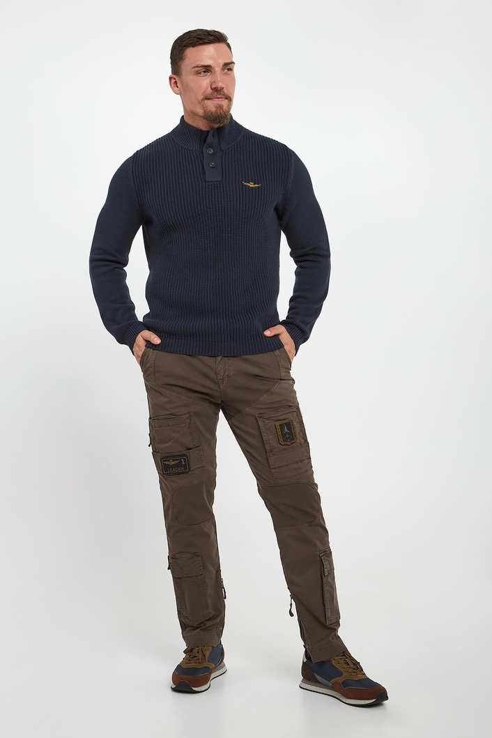 Sweter męski z logo AERONAUTICA MILITARE