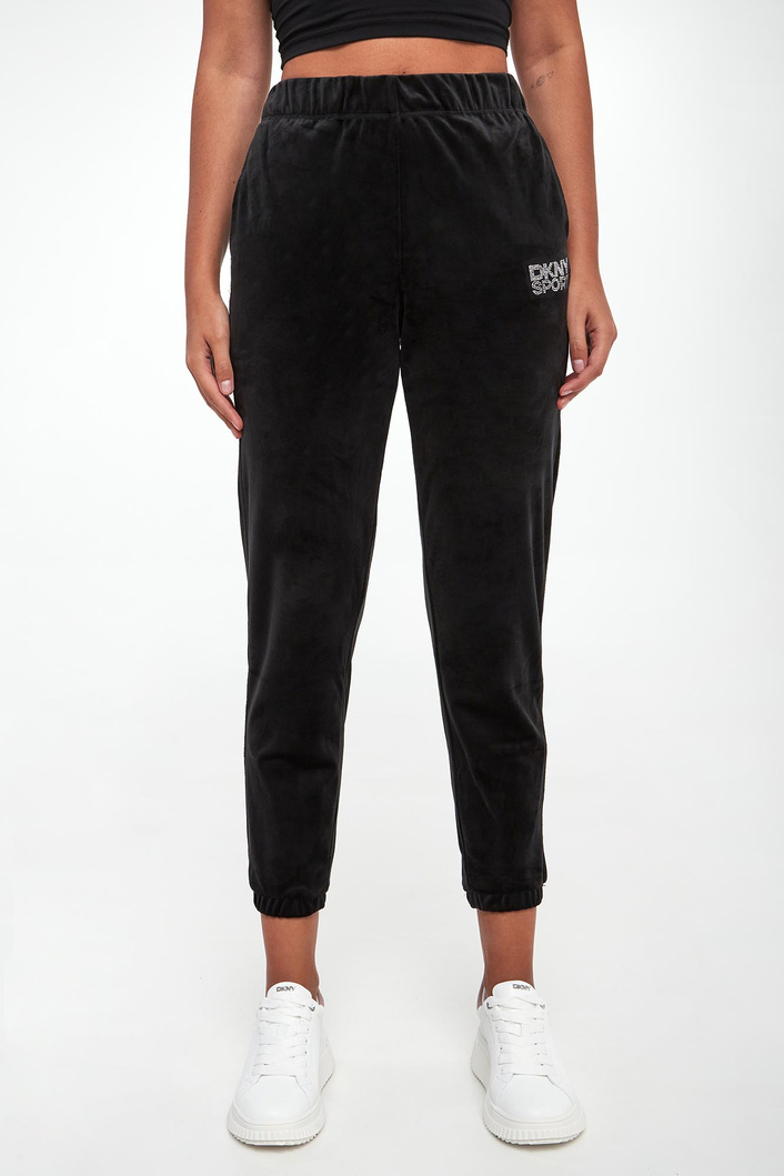 Spodnie dresowe damskie welurowe DKNY