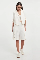 Bermudy damskie lniane Acaici MARELLA MONOCHROME