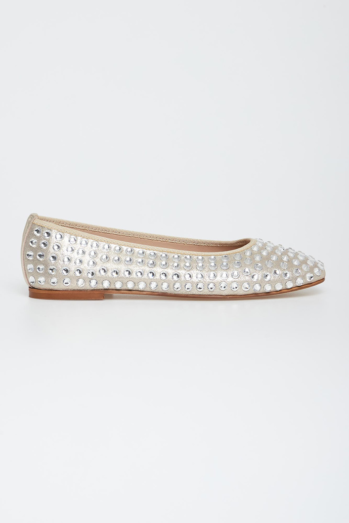 Baleriny skórzane z cyrkoniami CESARE CASADEI