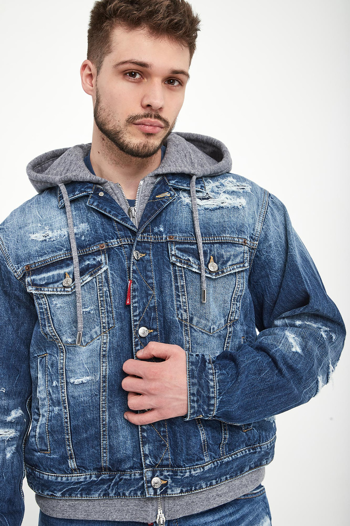 Kurtka męska jeansowa z kapturem DSQUARED2