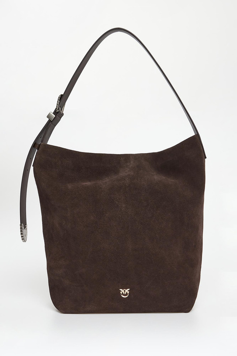 Torebka zamszowa Bucket Big Trittico PINKO
