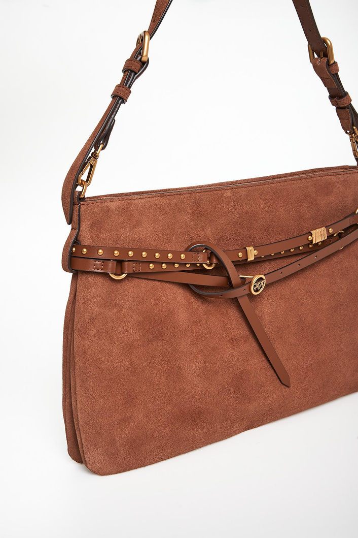 Torebka zamszowa Belt Bag Big PINKO
