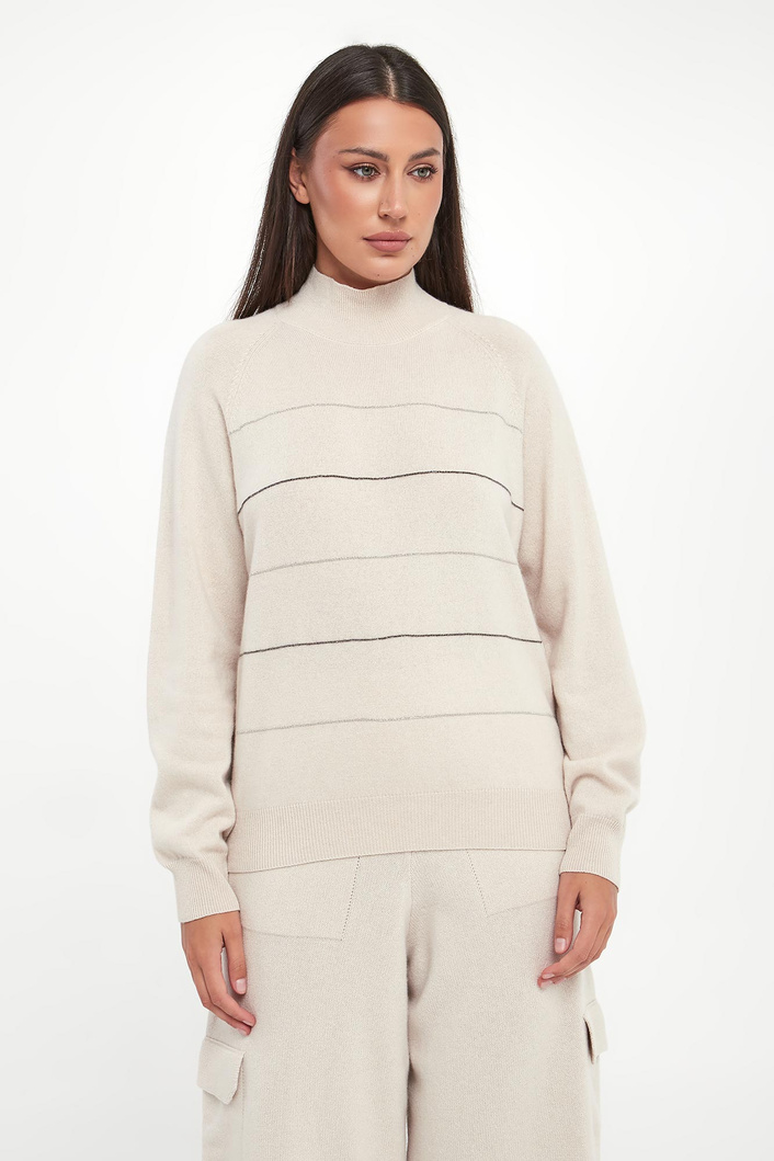 Sweter damski z półgolfem wełniany PESERICO