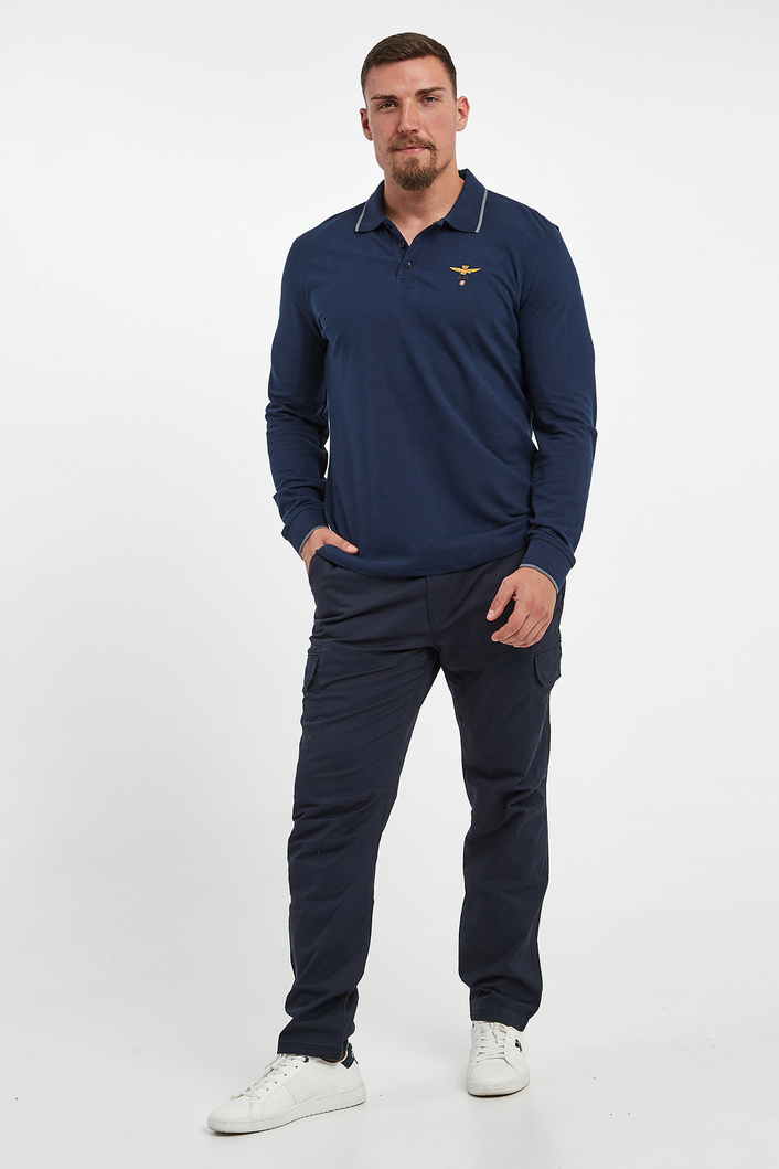 Longsleeve męski polo AERONAUTICA MILITARE