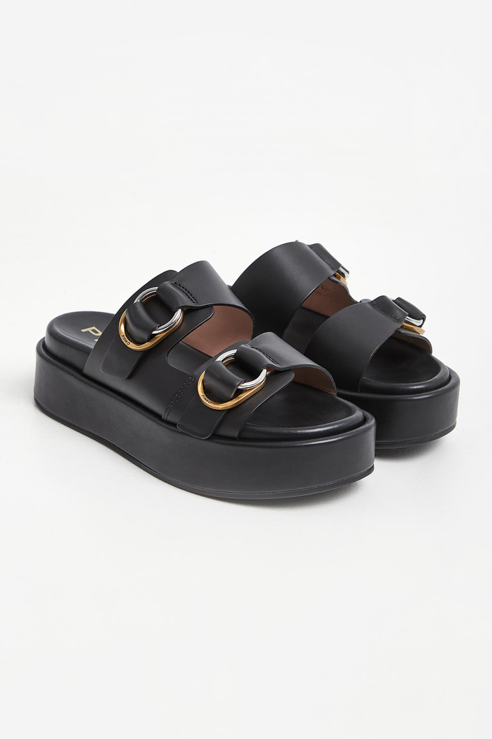 Klapki damskie skórzane Flores PINKO