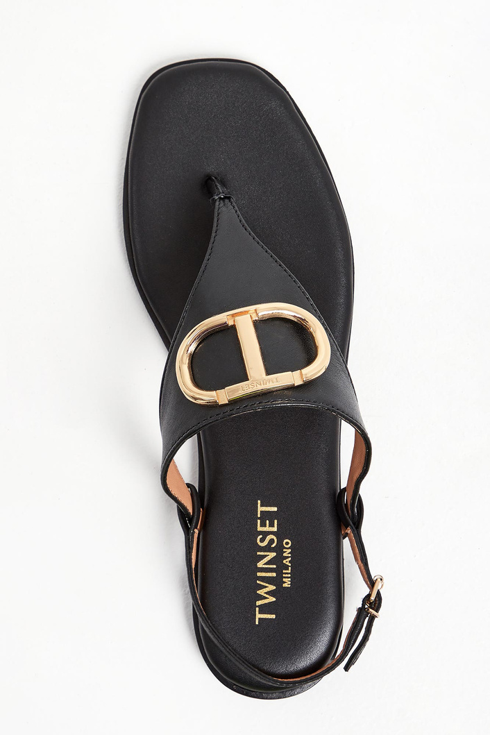 Sandały damskie skórzane TWINSET