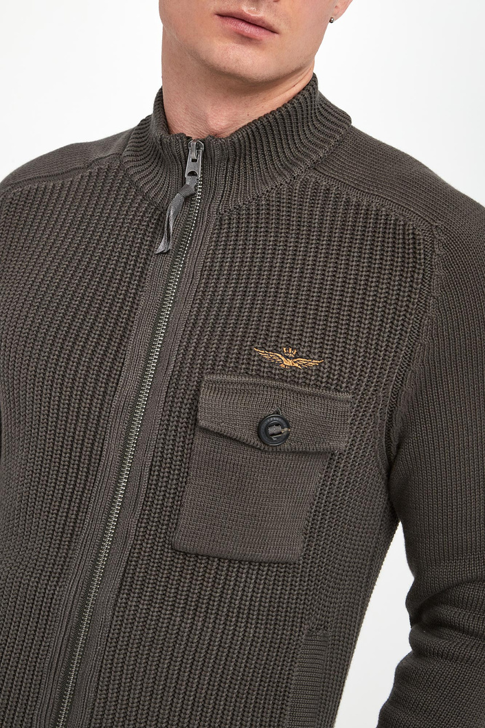 Sweter męski zapinany na zamek AERONAUTICA MILITARE