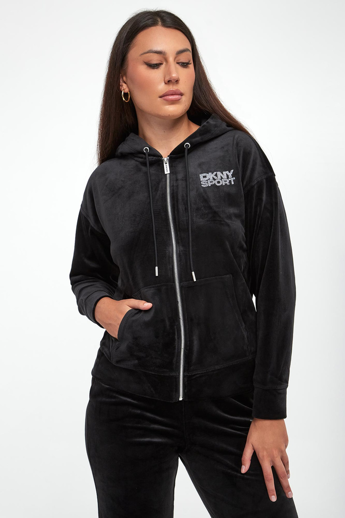 Bluza damska welurowa rozpinana DKNY